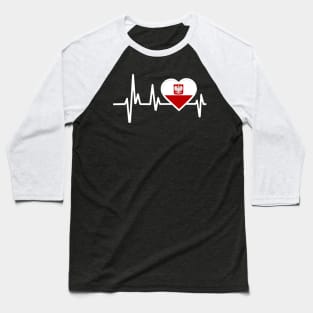 Poland Heartbeat Flag Baseball T-Shirt